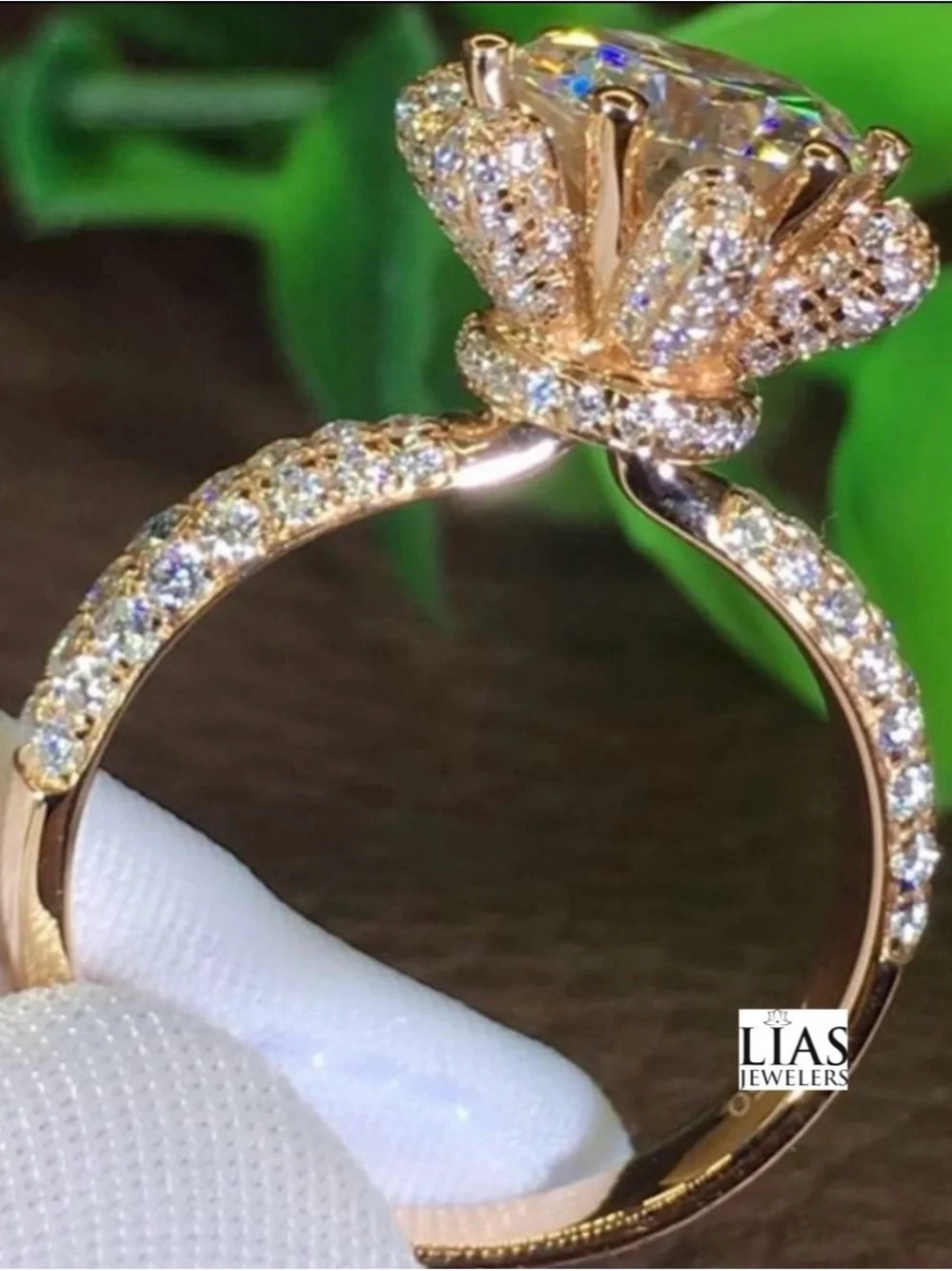 New 18k rose gold engagement ring